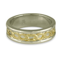 Bordered Rope Wedding Ring in Two Tone