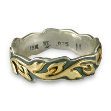 Medium Borderless Flores Wedding Ring in Two Tone