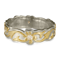 Borderless Persephone Wedding Ring with Gems in Two Tone