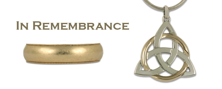 To honor your loved one, we can repurpose their gold wedding ring into a brand new pendant or ring.