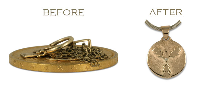 When repurposing old jewelry into new, we can use old gold coins or any old gold scrap!