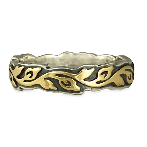 This two tone gold over silver wedding ring is both handmade and affordable!