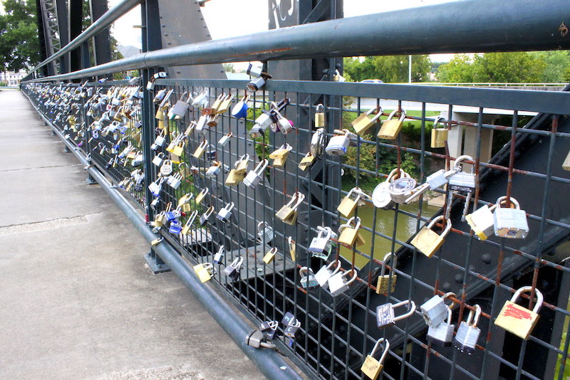 A lock bridge. Placing a lock on a bridge is obviously incredibly romantic!