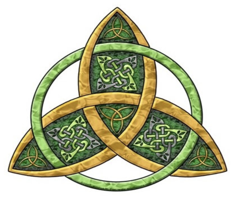 This trinity knot design was the inspiration for the custom Celtic wedding ring below.