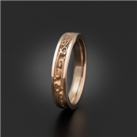 Extra Narrow Continuous Garden Gate Wedding Ring in 18K Rose Gold