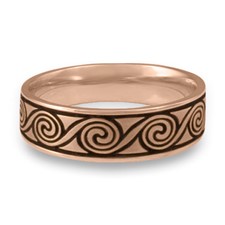 Wide Rolling Moon Wedding Ring in 18K Rose Gold
