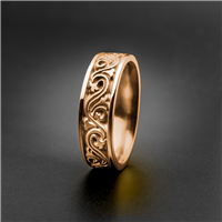 Wide Wind and Waves Wedding Ring in 18K Rose Gold