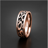 Wide Leopard Wedding Ring in 18K Rose Gold