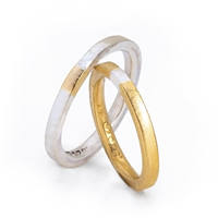 Narrow Zen Line Ring in Two Tone