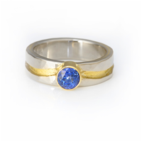 River Ring Solitaire 6mm in Two Tone