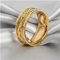 Crown of Thorns Wedding Ring Wide in 14K Yellow Gold