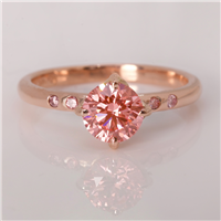 One of a Kind Lotus Ring with Pink Diamonds in 14K Rose Gold