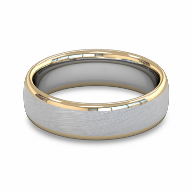 Fairtrade Gold White and Yellow Two Color Men s Wedding Ring in 18K White & Yellow Gold