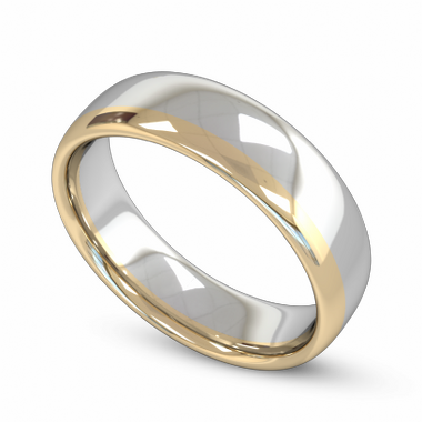 Fairtrade Gold Yellow and White Two Tone Men s Wedding Ring in 18K White & Yellow Gold