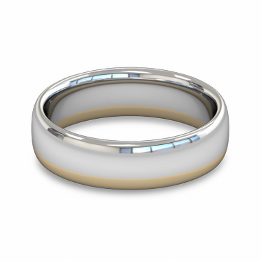 Fairtrade Gold Yellow and White Two Tone Men s Wedding Ring in 18K White & Yellow Gold