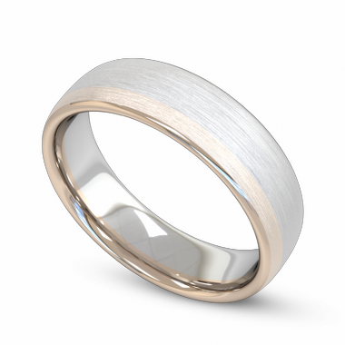 Rose and White Two Tone Fairtrade Gold Women s Wedding Ring in 18K White & Rose Gold