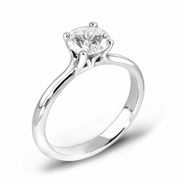 Classic Canadian Diamond Fairtrade Gold Engagement Ring in 18K White Gold