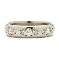 Vintage Twenty One Wedding Ring Wide in 14K White Gold