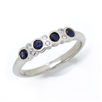 Azure Ring with Sapphires and Diamonds in 14K White Gold