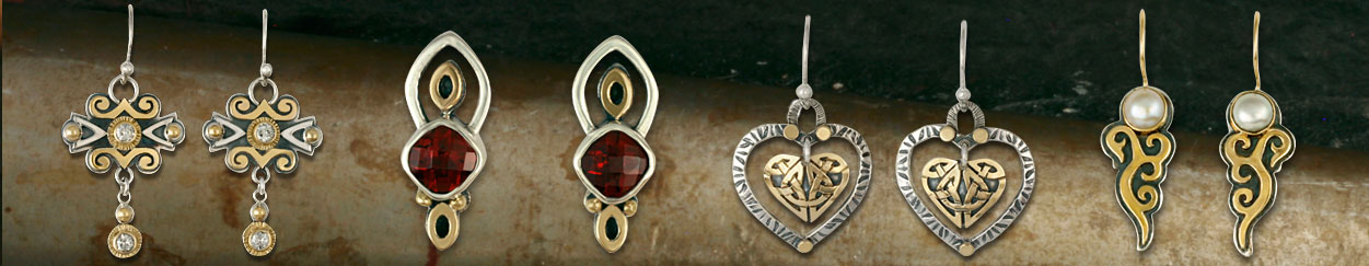 Two Tone Earrings Gold silver