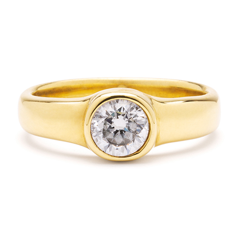 Aces Engagement Ring in 18K Yellow Gold