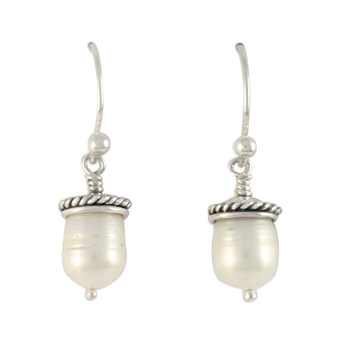 Acorn Earrings in Sterling Silver