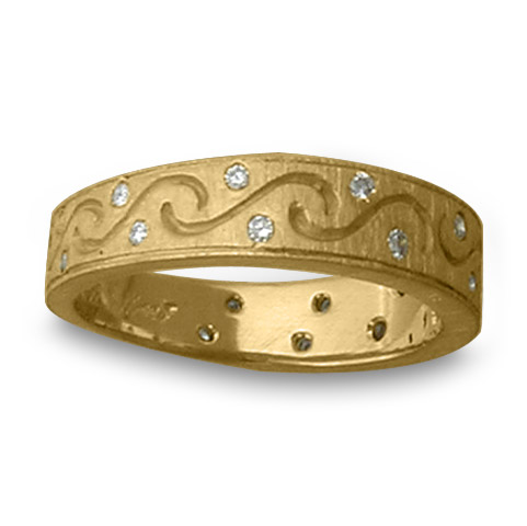 Anima Romantica Ring with Diamonds in 14K Yellow Gold