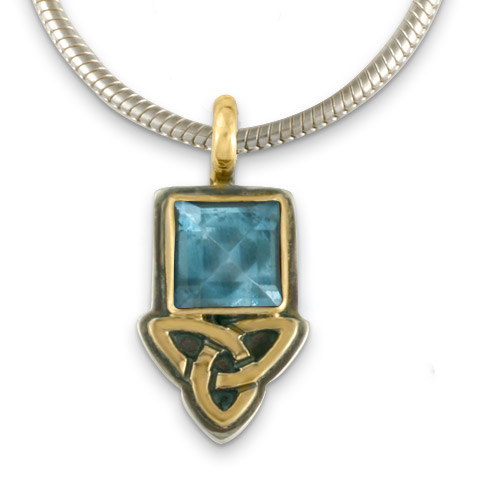 Aria Square Pendant in Topaz Swiss