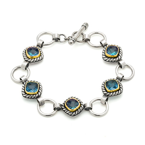 Athena Bracelet With Gems in Swiss Blue Topaz