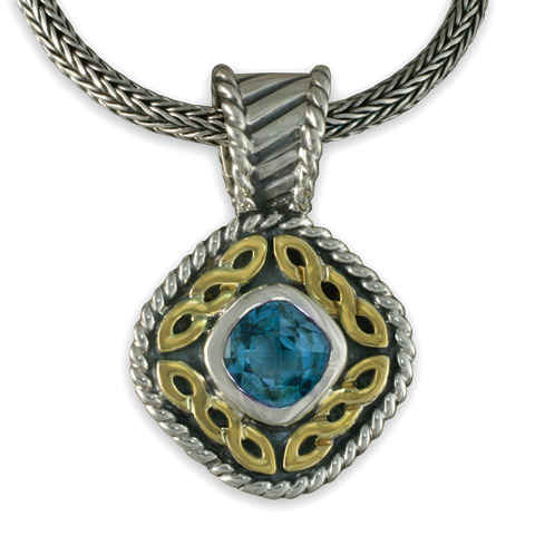 Athena Pendant in Blue Topaz