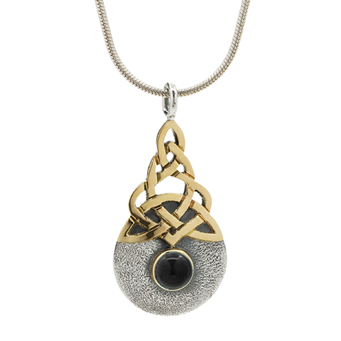 Blue Moon Two Tone Pendant in Black Onyx