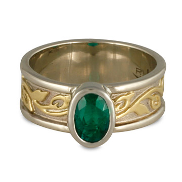 Bordered Flores Emerald Ring in