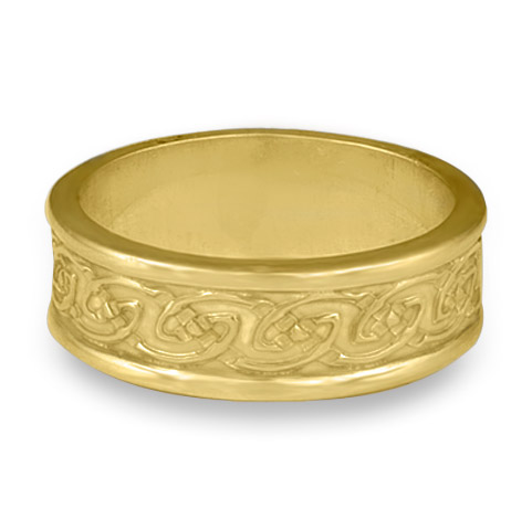 Bordered Petra Wedding Ring in 18K Yellow Gold