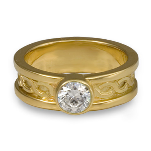 Bordered Rope Engagement Ring in Moissanite