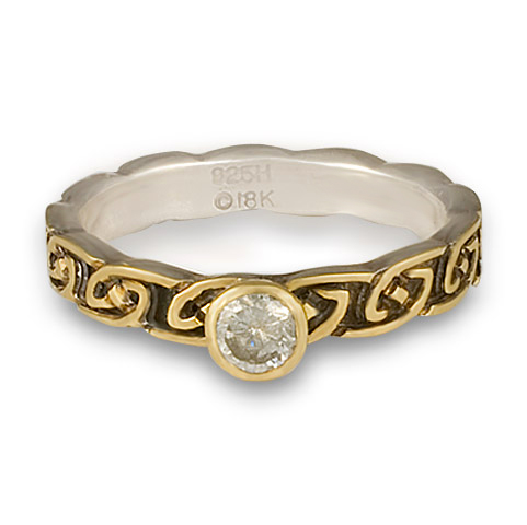 Borderless Petra Engagement Ring in Diamond, Sterling & 18K Gold