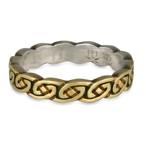 Borderless Petra Wedding Ring in 18K Yellow Design & Sterling Silver Base