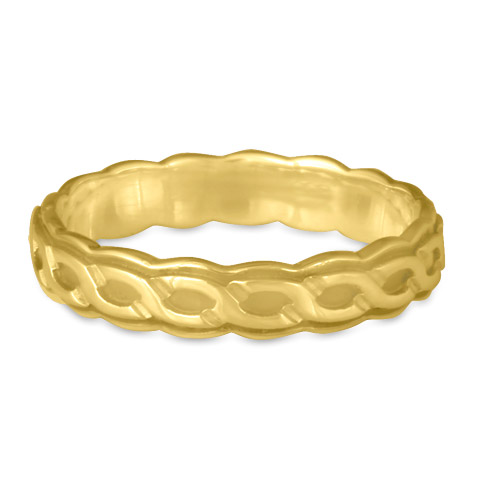 Borderless Rope Wedding Ring Edge in 18K Yellow Gold