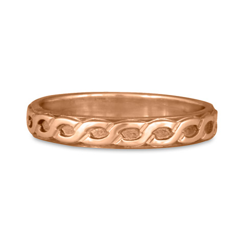 Borderless Rope Wedding Ring Straight in 18K Rose Gold