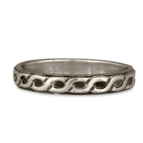 Borderless Rope Wedding Ring Straight in Sterling Silver