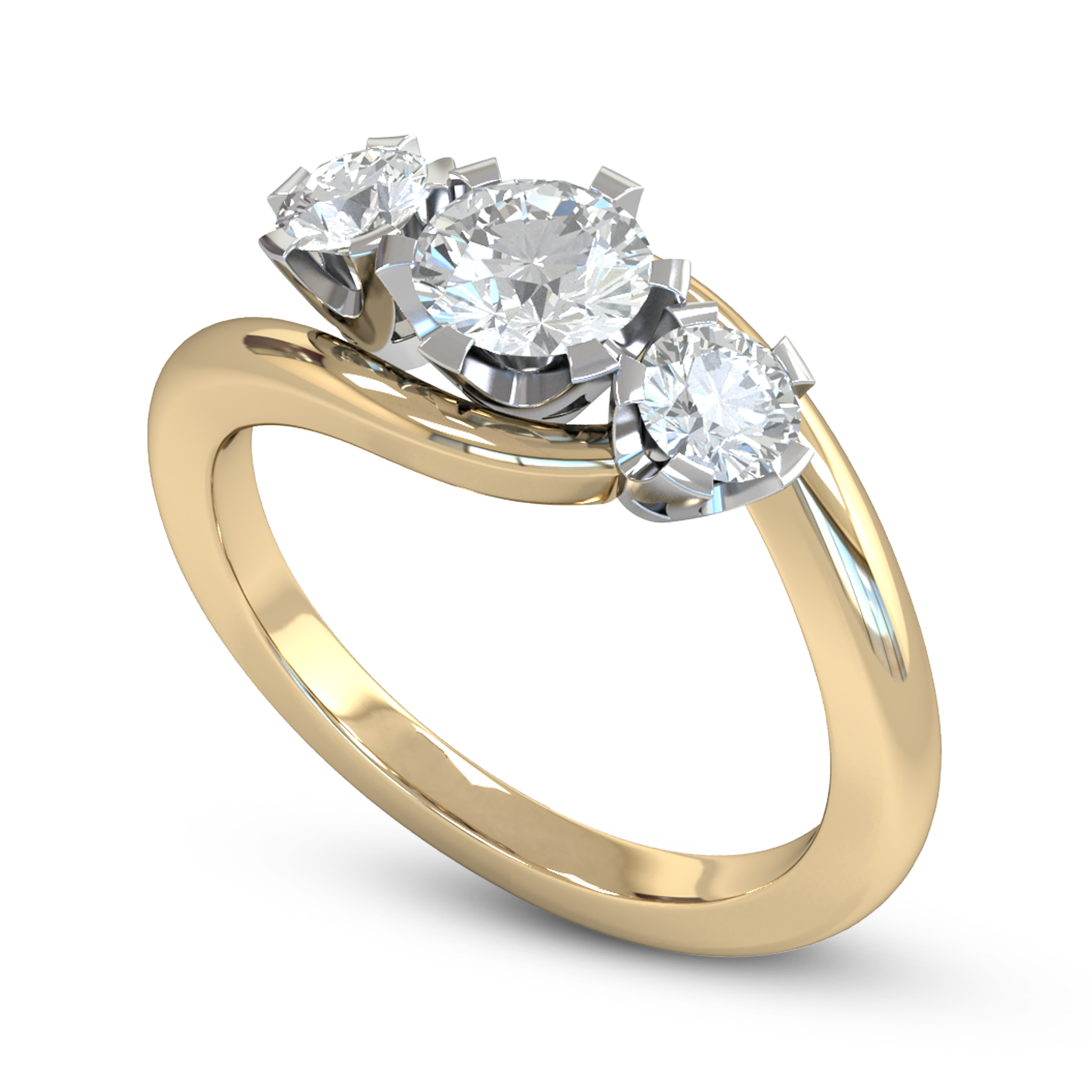 Brilliant Diamond Trinity Fairtrade Gold Engagement Ring in
