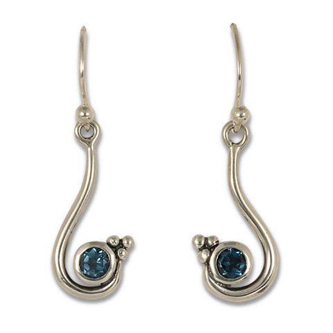 Celada Earrings with Gem in London Blue Topaz