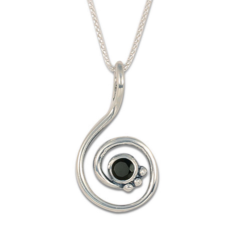 Celada Pendant with Gem in Hematite