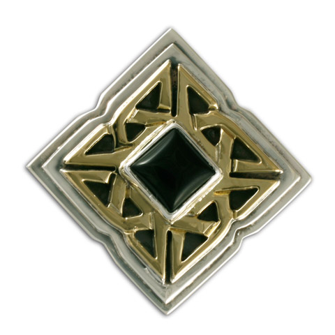 Celtic Corners Button Cover in Onyx