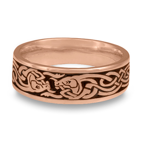 Celtic Hunt Wedding Ring in 14K Rose Gold
