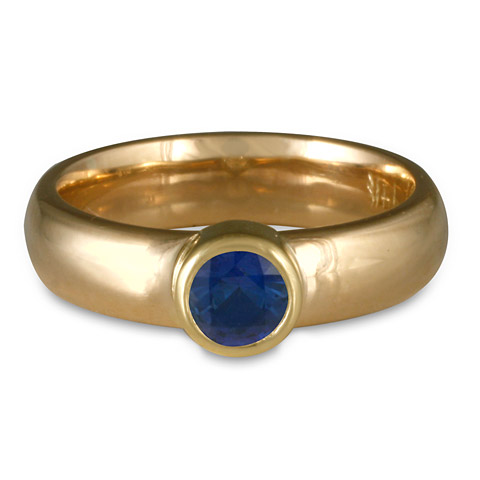 Classic Comfort Fit Engagement Ring in 14K Yellow Gold w Sapphire