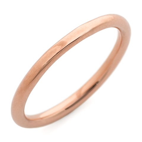 Classic Domed Comfort Fit Wedding Ring 2mm in 18K Rose Gold