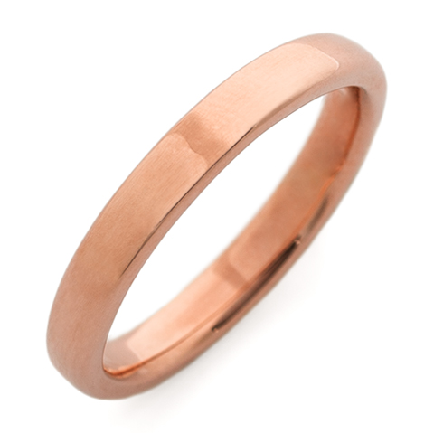 Classic Domed Comfort Fit Wedding Ring 3mm in 14K Rose Gold