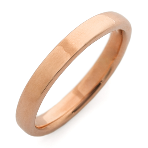 Classic Domed Comfort Fit Wedding Ring 3mm in 18K Rose Gold