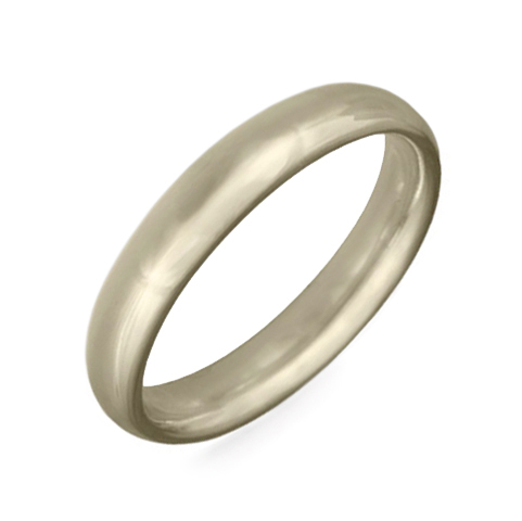 Classic Domed Comfort Fit Wedding Ring 4mm in 18K White Gold