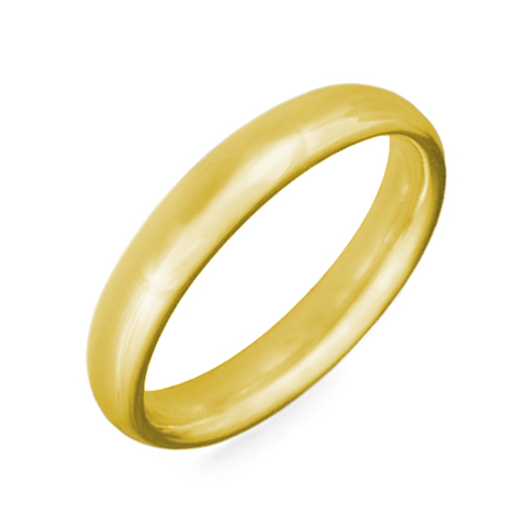 Classic Domed Comfort Fit Wedding Ring 4mm in 18K Yellow Gold
